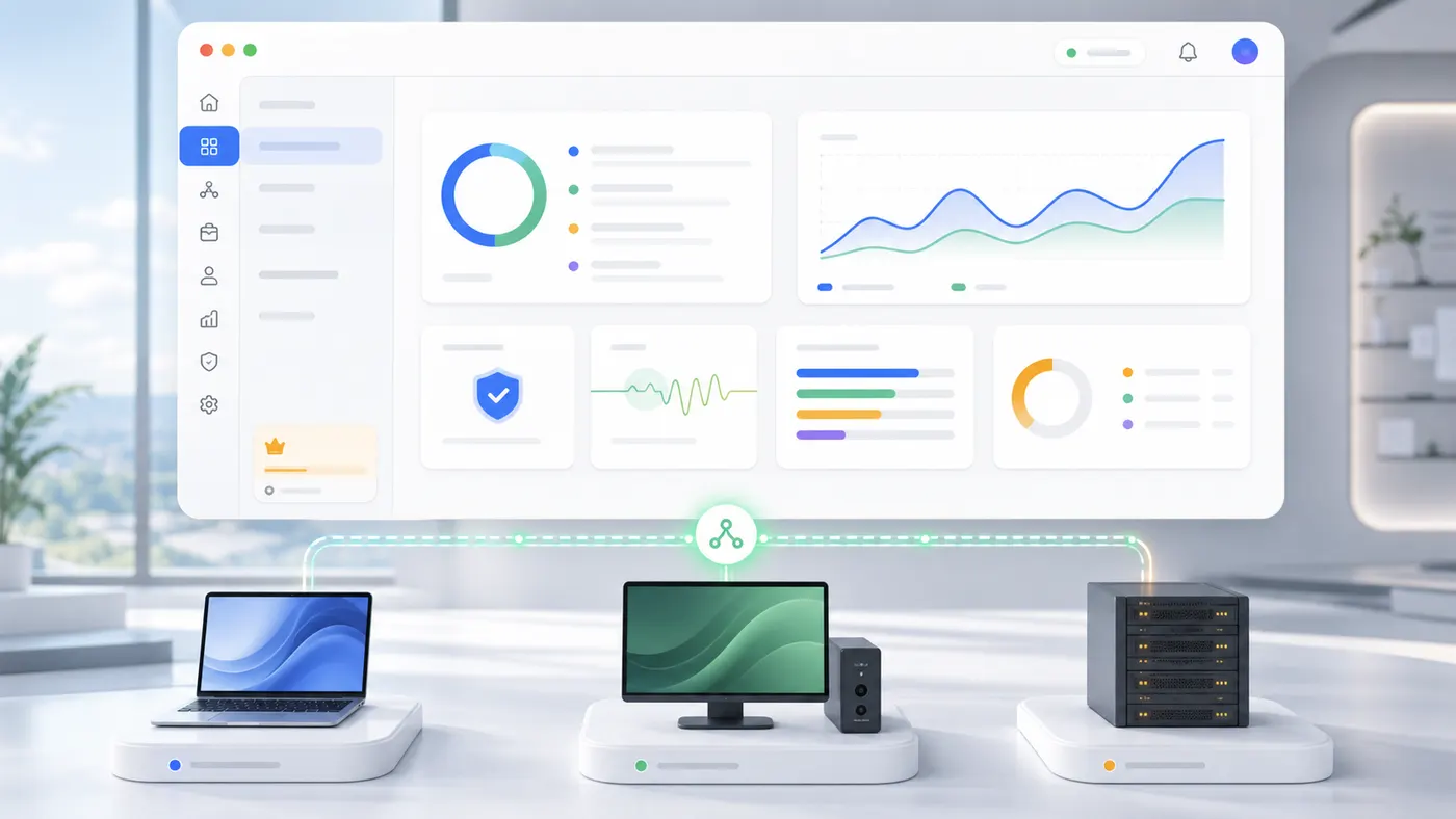 One control channel connecting desktop, local workstation, and cloud server