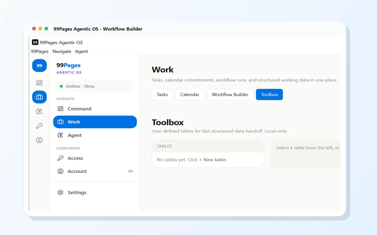 Workflow Builder screen